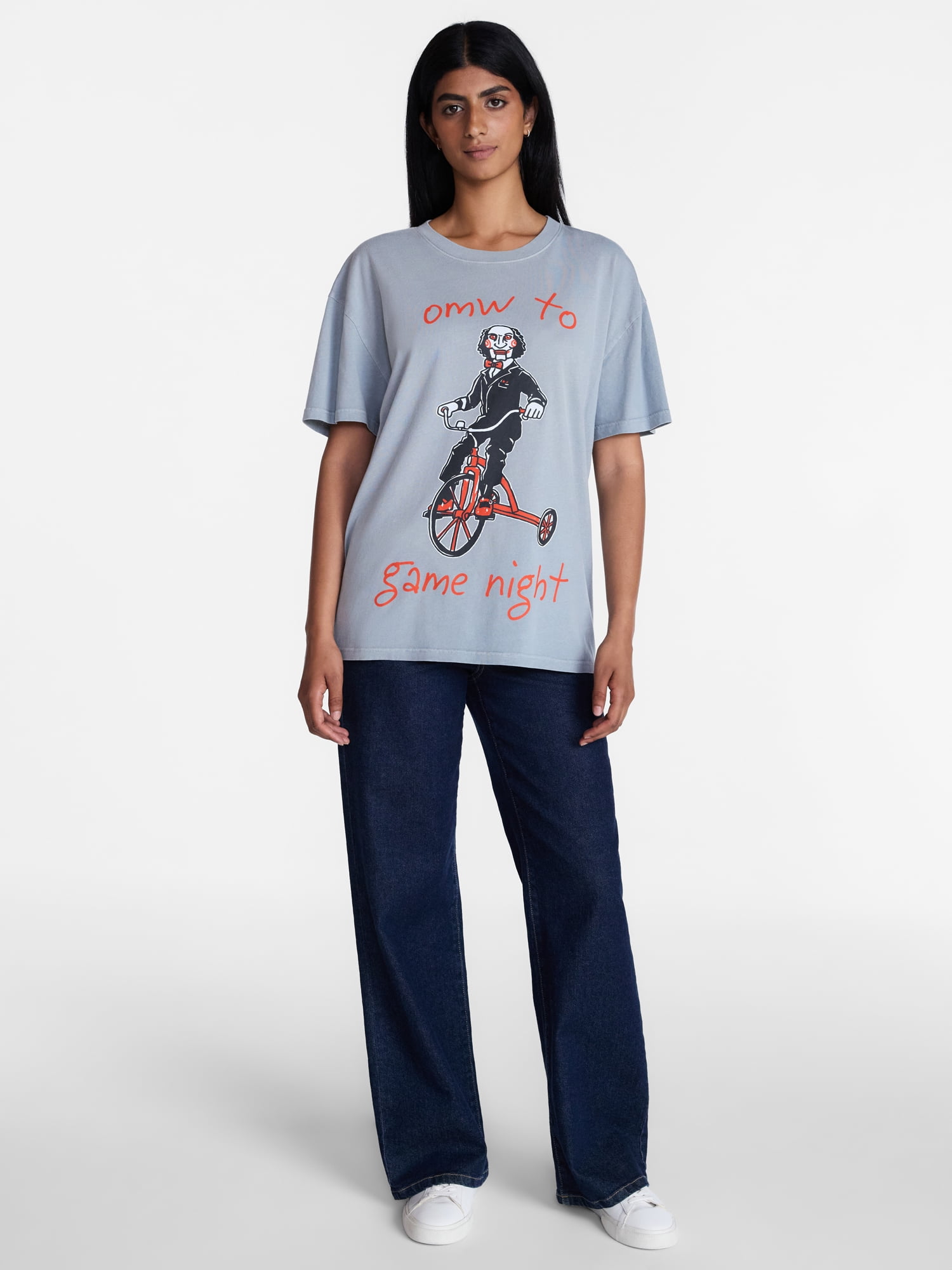 Saw Women's Game Night Halloween Graphic Tee with Short Sleeves, Sizes XXS-XXL