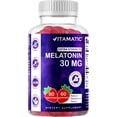 thumbnail image 1 of Suplemento vitamático en gomitas de melatonina, 30 mg, 60 porciones, 1 of 6