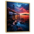 thumbnail image 2 of Designart "Sunrise View of Panoramic Bridge IIII" Architecture Framed Wall Art - Traditional Red Bridges Hallway Framed Wall Art Decor, 2 of 6