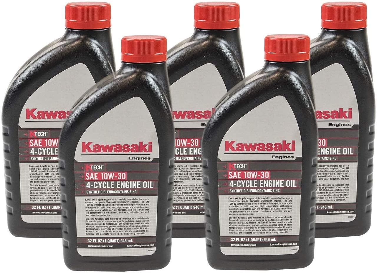 Pack of 5 Kawasaki 999696081 Genuine OEM KTech SAE 10W30 4Cycle Engine Oil