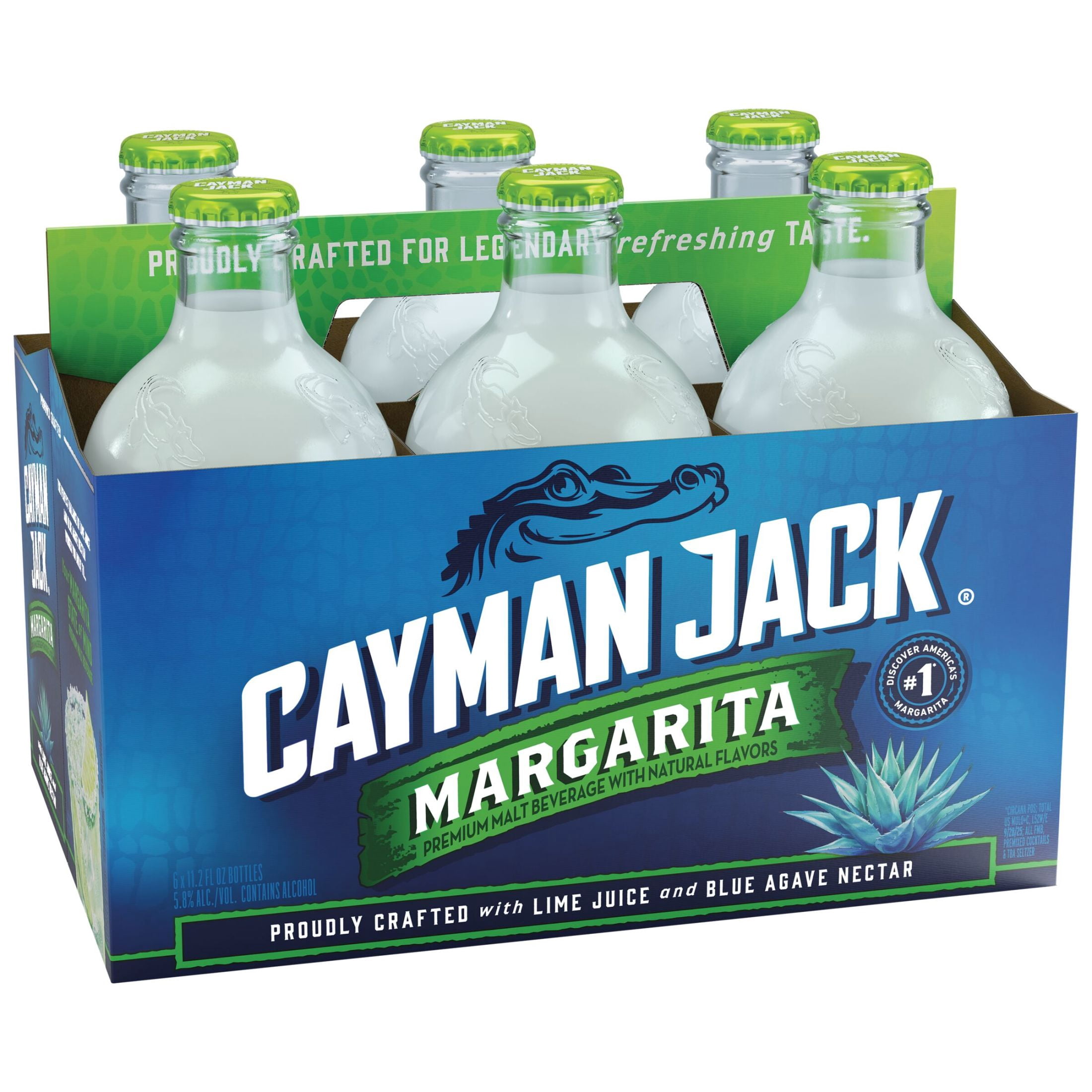 Cayman Jack Margarita, 6 Pack, 11.2 fl oz Bottles, 5.8% ABV