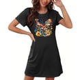 thumbnail image 5 of Elvqul Nightgowns for Women Sleepwear for Women Short Pull on Black Casual Short Sleeve Nightgowns, 5 of 5