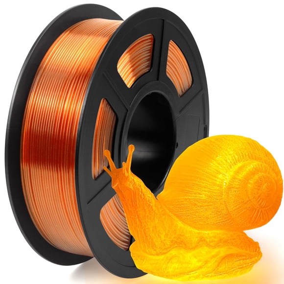IEMAI Filament Pétrole Clair 1,75mm 1kg, Filament d'Imprimante 3D Transparent Cristal Orange jusqu'à 600mm/s Impression, Résistant et Durable pour Abat-Jour, Créatif