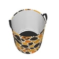thumbnail image 4 of Circular Hamper Single Layer Laundry Basket Storage Basket Waterproof Single Layer Fabric With Handle Pe Support Strip Leopard_4 Medium, 4 of 8