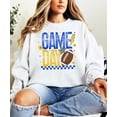 thumbnail image 2 of Retro Blue And Yellow Game Day Sweatshirt for Women, Teens & Kids Girly Football Sweater White Sweatshirt Adult Large, 2 of 4