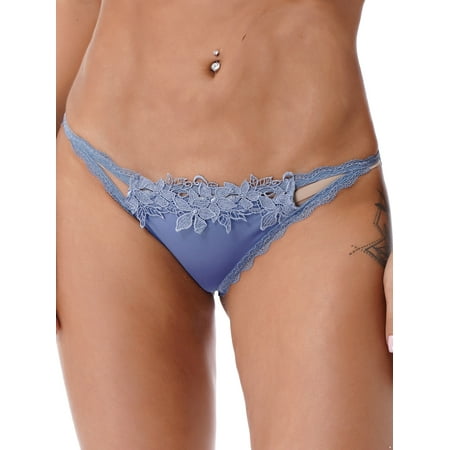 

iEFiEL Women Satin Lace Trim Briefs Ladies Pleated Panties Underwear