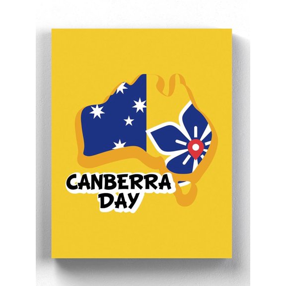 Canberra Day Cartoon Flag Wrapped Canvas  -Image by Shutterstock,