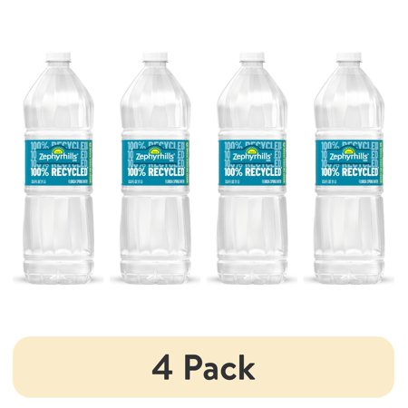 (4 pack) Zephyrhills Florida Spring Water, 1 Liter, Single Plastic Bottle
