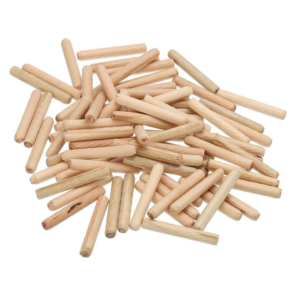 Uxcell 1/4 Clavos de Madera, 200 Pcs M6x40mm Clavos de Madera de Dureza, Puntas Estriadas para Fácil Inserción en Muebles de Manualidades