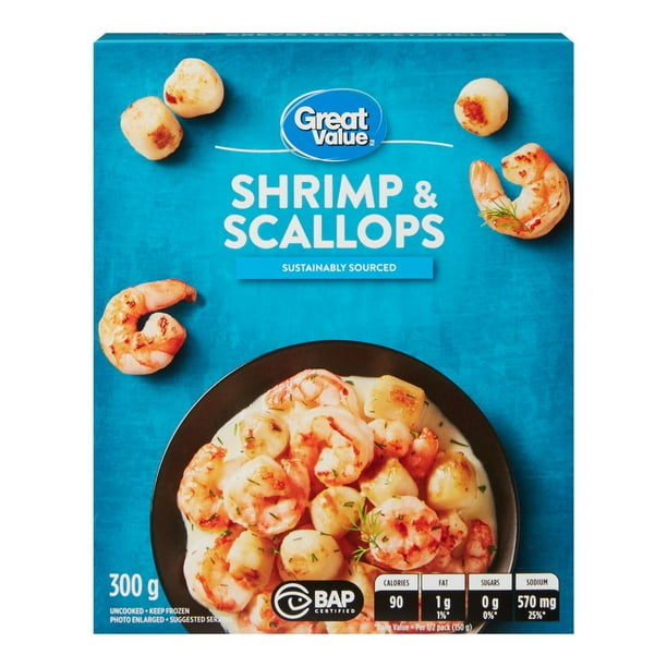Great Value Shrimp & Scallops, 300 g Walmart.ca