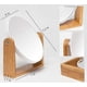 thumbnail image 3 of Vanity Mirror with Natural Bamboo Stand, 8 Inch 1X/2X Magnification Double Sided 360 Degree Rotating Magnifying Mirror(White-oval), 3 of 5