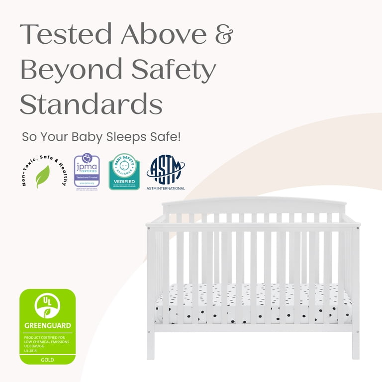 Delta Children Hanover 6-in-1 Convertible Baby Crib, Bianca White