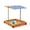 Reddish Brown, variant on Outdoor Kids' Wooden Sandbox with Lid, Cedar Wood with 360° Retractable Canopy, Sandboxes with Cover for Backyard Play, Bottom Liner Included, 46.5x46.5-Inch