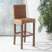 SAFAVIEH Tobie Rattan Bar Stool, Honey Brown Wash