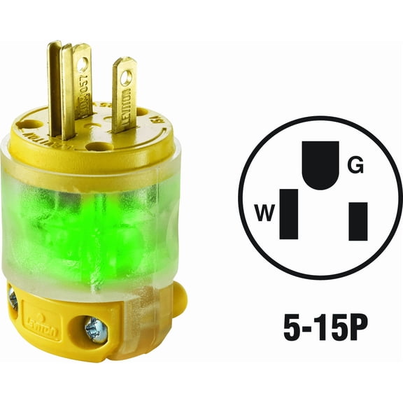 Leviton 515PV Cord & Plug — UL Listed for US Residential Electrical Code Compliance, Drop-in NEC-Standard Wiring