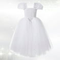 thumbnail image 2 of Little/Big Girls Birthday Dress Lace Bridesmaid Dress Flower Kid Wedding Gown Toddler Princess Pageant Evening Dresses #White 4-5 Years, 2 of 3