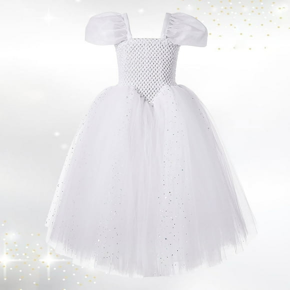 XEGLSBU Toddler Girls' Fairy Tale Mesh Princess Dress with Floral Embroidery Floor Length Party Gown for Pageant