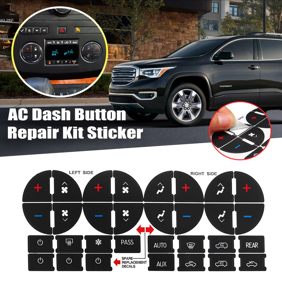 Car AC Dash Button Repair Kit Fit for Chevrolet Tahoe Silverado Avalanche Suburban Buick Enclave 