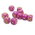 thumbnail image 3 of Juego de dados de esquina redondeada de 20 piezas de 16mm, juego de dados de 6 caras para juegos de mesa, juegos de matemáticas, puntos morados y amarillos, 3 of 12