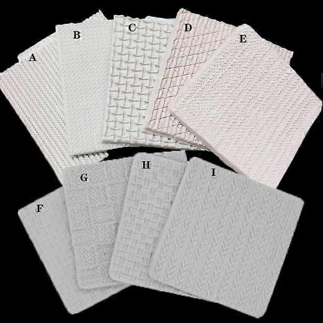 (Juego de 5) Molde de silicona para fondant de punto/tapete de textura de punto Simpress/molde de crochet en relieve para glaseado de pasta de goma, decoración de pasteles y cupcakes de polímero