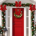 thumbnail image 6 of Waline 4pcs Christmas Red Wreaths Bows - 9.8 x 11.8in Glitter Sequin Bows Ties for Xmas Decoration, 6 of 7