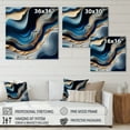 thumbnail image 4 of Designart Vibrant Blue And Gold Flow Art II Canvas Wall Art, 4 of 5