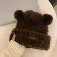 thumbnail image 3 of Cute Bear Knitted Hat For Girls Warm Thick Knit Cap Adorable Winter Headwear For Kids Ski Hat Winter Hates Toboggan with Cushion Cold Cap for Men Warmest Hat Men Winter Hats Womens Hat Trapper Hat for, 3 of 3