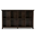 thumbnail image 5 of Acadian SOLID WOOD 57 inch Wide Transitional 8 Cube Storage Sofa Table in Brunette Brown, 5 of 6