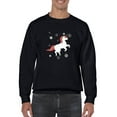 thumbnail image 2 of Christmas Cheer Unicorn Graphic Men Black Sweatshirt, Male 3X-Large, 2 of 4