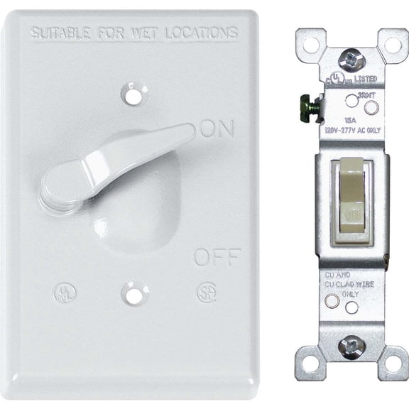 Southwire Wht1gvrt Wpcover W/Swtch 1GTCSP-15A-W-UPC