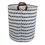 Howarmer Laundry Hamper with Handles - Collapsible Cotton Basket for Storage Bin, s Room, Home Organizer, Storage, Hamper, 19.715.7 ( Blue Straight Line )