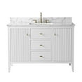 thumbnail image 6 of Vanity Art 48" Double Door Bathroom Vanity with Sink, Freestanding Storage Cabinet with Engineered Marble Top, Flip Down Tray, Drawer, and Shelf, 6 of 8