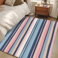 thumbnail image 5 of Rectangle Area Rug 4x6ft,Watercolor Pink Blue White Stripes Washable Carpet Non-Slip Runner Accent Rugs Indoor Floor Mat for Bedroom Living Room Decor,Retro Lines, 5 of 9