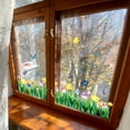 thumbnail image 2 of Ventana de primavera se aferra pegatinas de ventana de flores decoraciones para ventanas de vidrio, calcomanías de ventana de flores de mariposa de tulipán de Pascua, 2 of 5