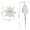 thumbnail image 6 of Opvise 2Pcs Glitter Artificial Christmas Flower DIY Wreath Decoration Simulation Poinsettia Sequins Cloth Flower Christmas Tree Decoration for Christmas Red White, 6 of 7