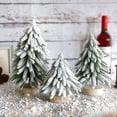 thumbnail image 2 of Adornos para árbol de Navidad, base de madera redonda, decoraciones navideñas de Año Nuevo, árboles de nieve de peluche para fiestas, escritorios de oficina en casa de cedro, 2 of 5