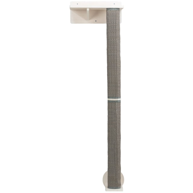 TRIXIE Cat Wall Furniture Set 1 - Customizable Cat Wall Climbing Set - with Climbable Scratching Post and Elevated Plattform - with Durable Sisal Rope - in White/Gray