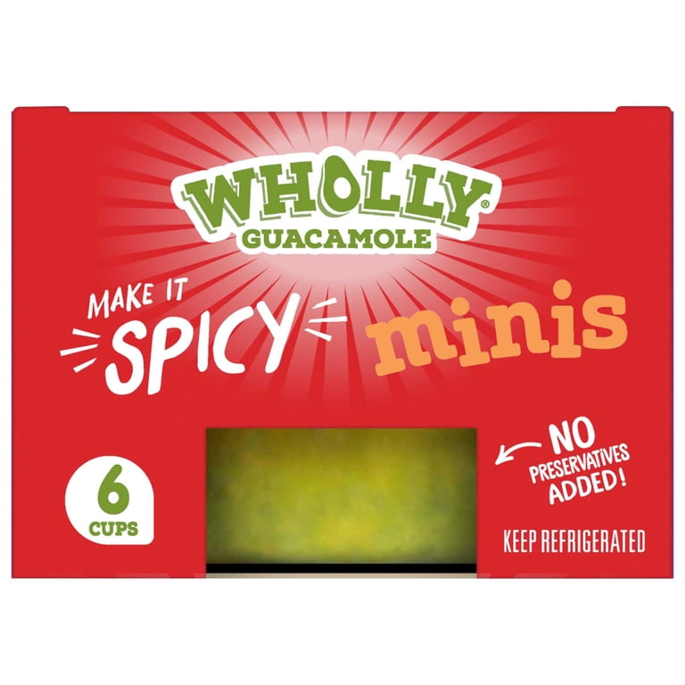 WHOLLY Guacamole Spicy Minis 6 Pack - Single Serve Individual