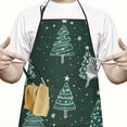 thumbnail image 2 of Dark Green Christmas Tree Pattern Apron-Garden Aprons for Women with Pockets-Cotton Linen Waterproof Kitchen Cooking Gardening Aprons Adjustable for Kitchen,Cooking,BBQ and Salon 33"x27", 2 of 7
