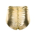 thumbnail image 2 of vastwit Women's Metallic Booty Shorts Hot Pants High Waist Bow Back Ruched Bikini Briefs Underpants Light Gold M, 2 of 6