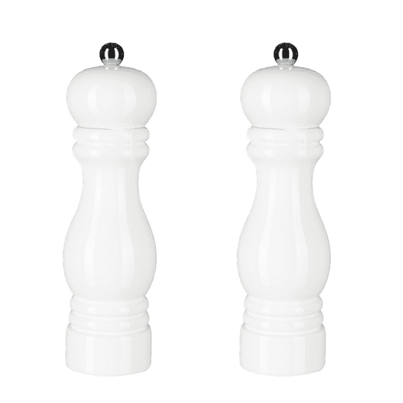 Salt and Pepper Grinder set, Adjustable Coarseness and Refillable Sea Salt and Pepper with Ceramic Core, Mills Shakers for Kitchen Restaurant, White