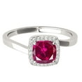 thumbnail image 2 of Mauli Jewels Rings for Women 2.35 Carat Diamond And Cushion Cut Created Ruby Ring prong 10K Solid Rose, White & Yellow Gold, 2 of 7