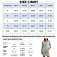thumbnail image 4 of Women's Sweatshirt Dress Hoodie Dress Three Quarter Sleeve Stand Collar Drawstring Waist Casual Dress for Spring Fall Party Daily,Black,L, 4 of 5
