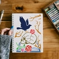 thumbnail image 7 of Crow and Painting Stencil 8.3x11.7inch Large with Roses Stencil Reusable Crow Branches Drawing Template Animal Theme Stencil for Painting On Wood Fabric Costume Canvas Mixed Color, 7 of 7