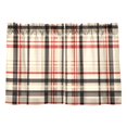 thumbnail image 7 of Yayeee Kitchen Curtains Tier Pair Light Filtering 27"x24" Rod Pocket Short Cafe Window Panel, Black Tartan, 7 of 7