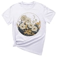 thumbnail image 2 of Sakmal Ladies Tops and Blouses Short Sleeve White Crew Neck Flower Graphic T-Shirts Essentials Women'S, 2 of 3