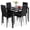 Black, variant on Best Choice Products 5-Piece Kitchen Dining Table Set w/ Glass Tabletop, 4 Faux Leather Chairs - Ivory/Gold