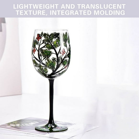 EASTIN Wine Gifts for Wine Lovers Unique Four Seasons Tree Wine Glass Hand Painted Colorful Tree Painted Glass Gift for Birthdays Weddings Valentines Day Valentines Day Wine Glasses