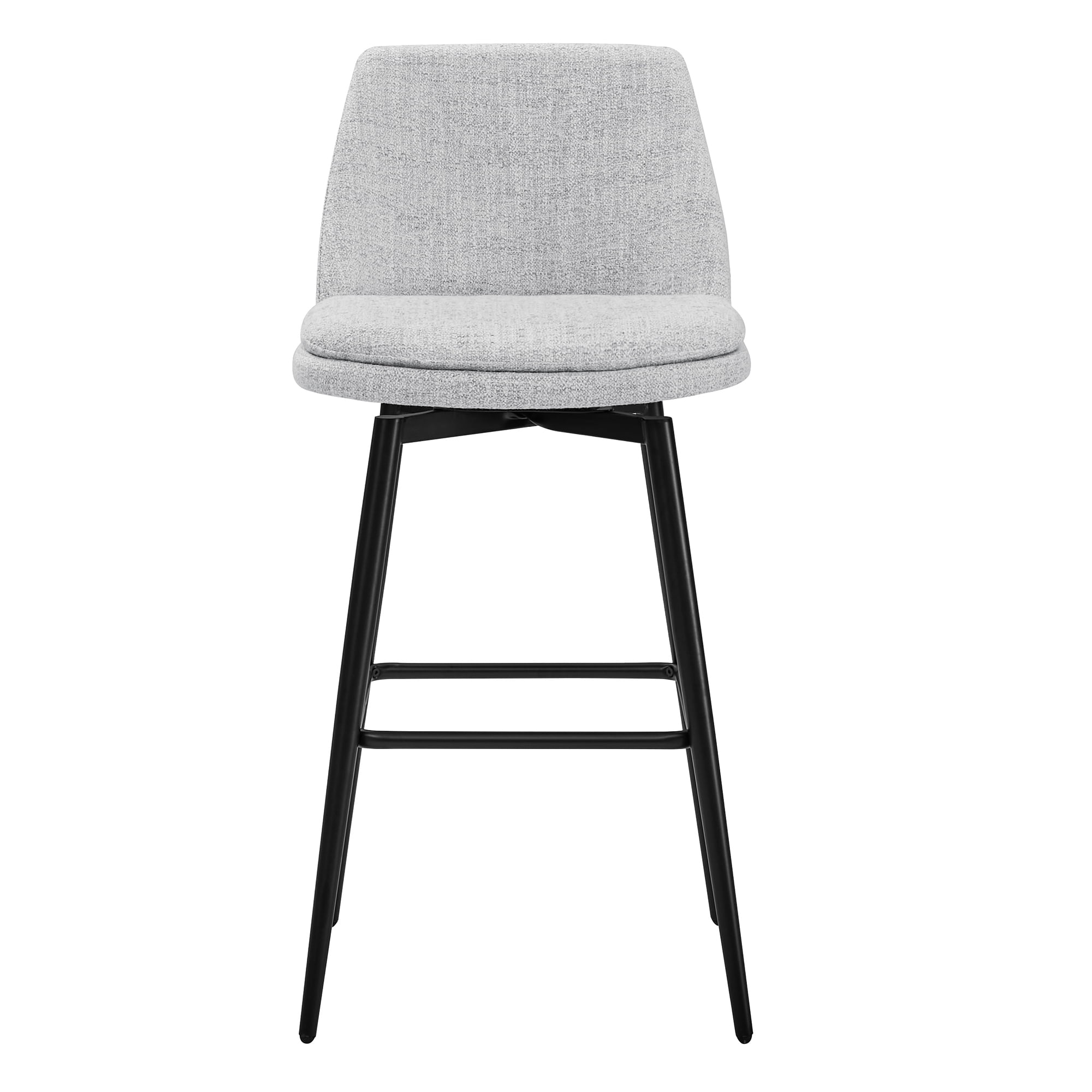 CHITA 30 inch Counter Height Swivel Bar Stools Low Back Set of 3, Metal Base, Fabric in Cloud
