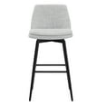 thumbnail image 6 of CHITA 30 inch Counter Height Swivel Bar Stools Low Back Set of 3, Metal Base, Fabric in Cloud, 6 of 7